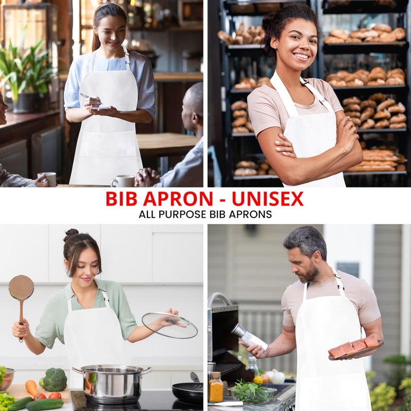 Utopia Kitchen 10 Pack Bib Apron, Unisex Adjustable Aprons with 2 Pockets, Waterdrop Resistant Cooking Kitchen Chef Apron for Men Women - Image 5